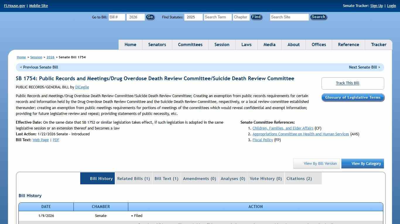 Senate Bill 1754 (2026) - The Florida Senate